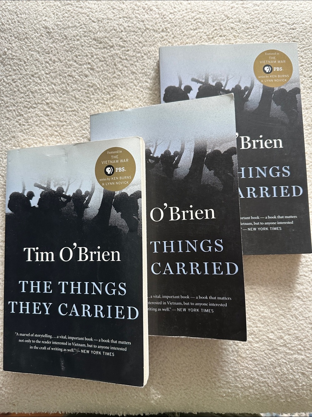 3 copies of Things They Carried by Tim O’Brien 9780618706419 Like New Unread